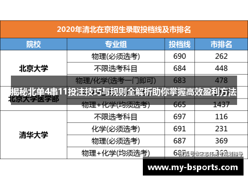 揭秘北单4串11投注技巧与规则全解析助你掌握高效盈利方法